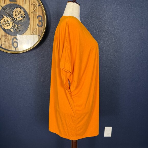 Ulla Popken Orange V-Neck Swing A-line Hem Jersey Knit Tee Tunic | Size 28/30 - Picture 5 of 9